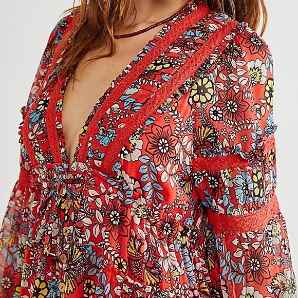 Free People Cassis Printed Chiffon Dress - Picture 3 of 10